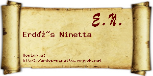 Erdős Ninetta névjegykártya